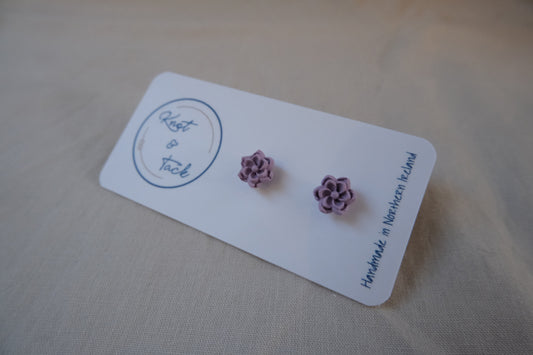 Purple Flower Stud Earrings