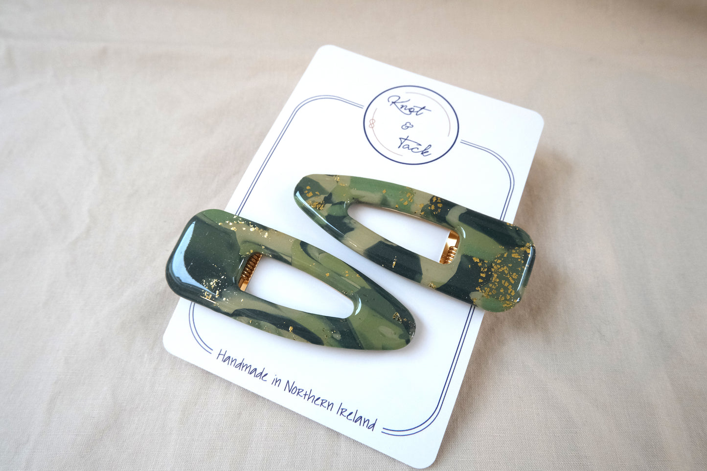 Green Large Hairclips