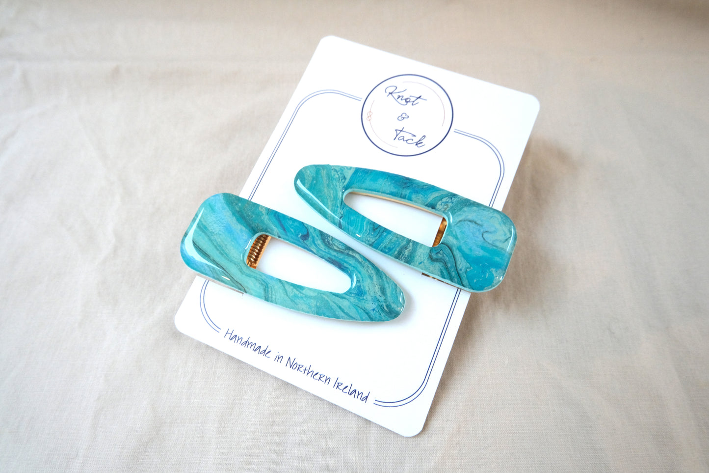Ocean Blue Large Hairclips