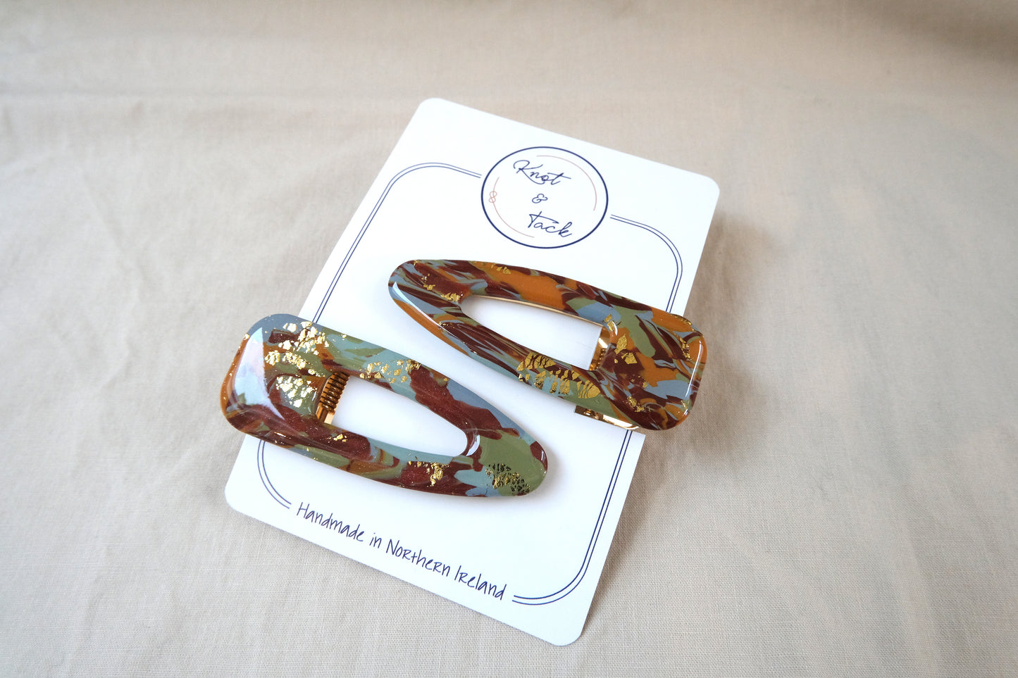 Autumnal Marbled Large Hairclips