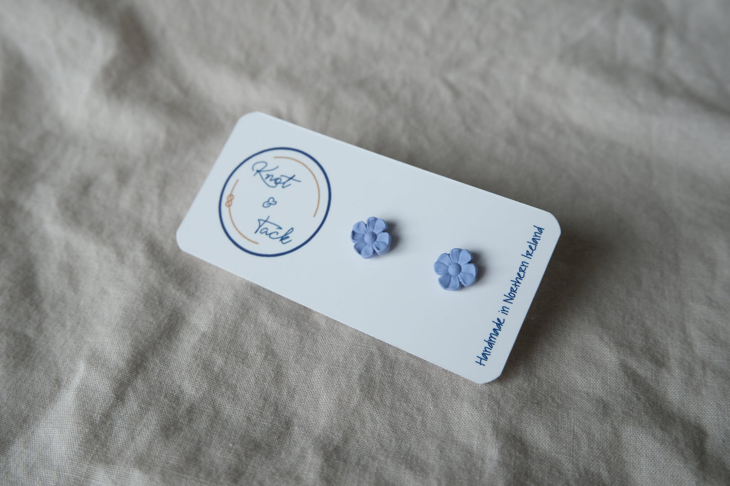 Periwinkle Purple Floral Stud Earrings