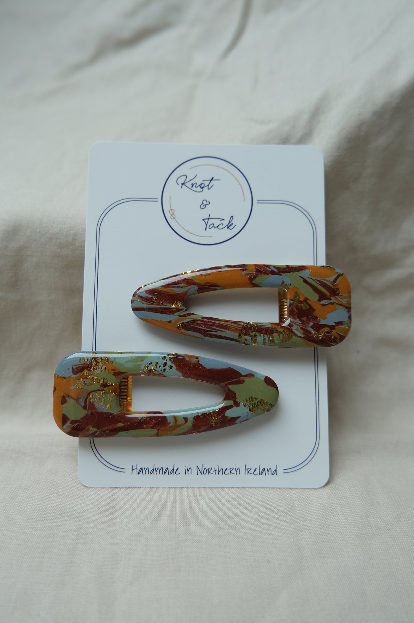 Autumnal Marbled Large Hairclips
