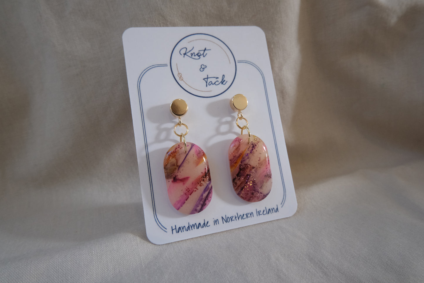 Pink & Purple Marbled Earrings