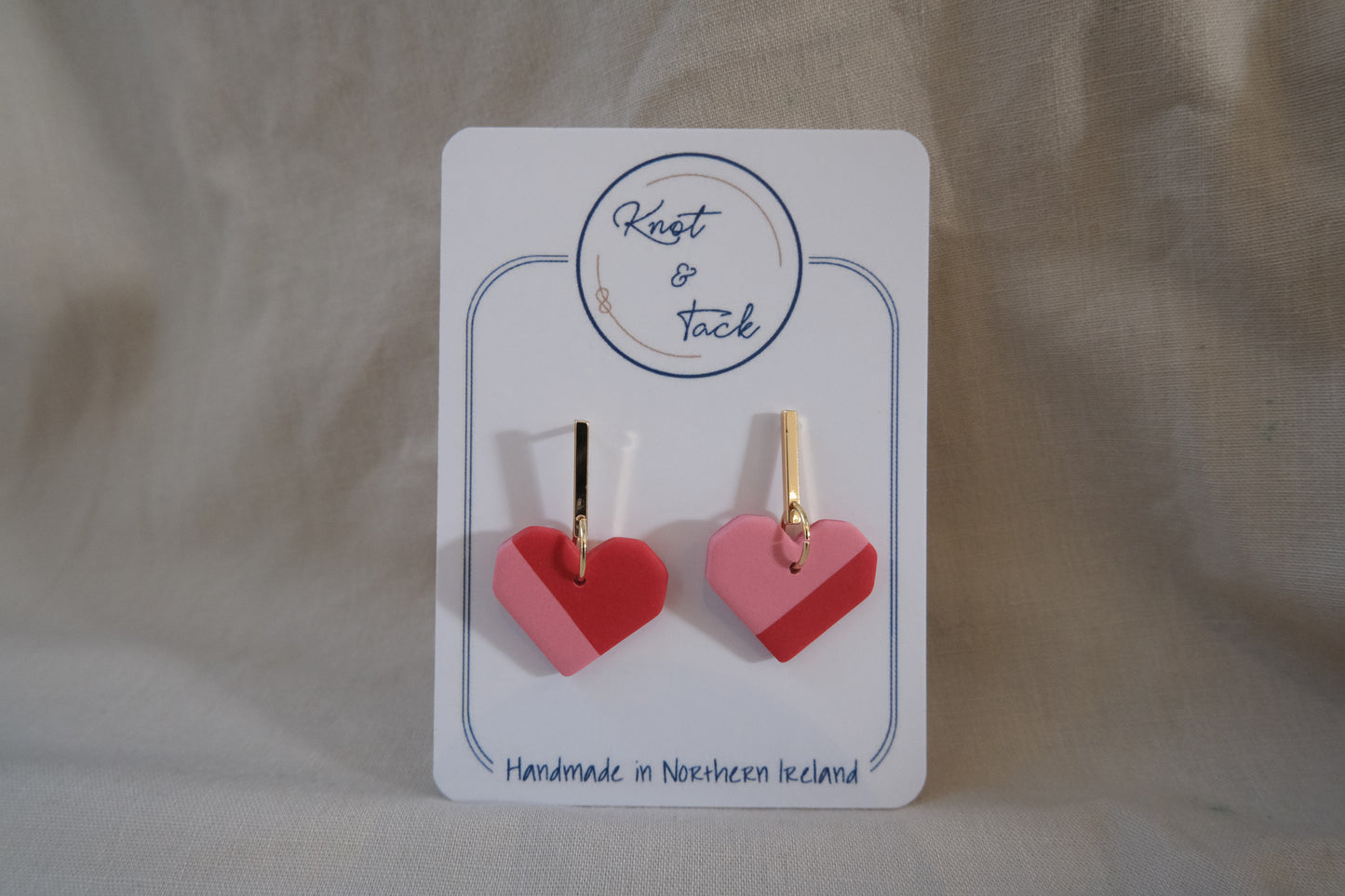 Pink & Red Heart Earrings