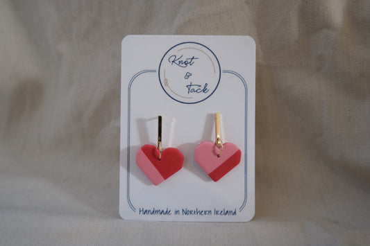 Pink & Red Heart Earrings