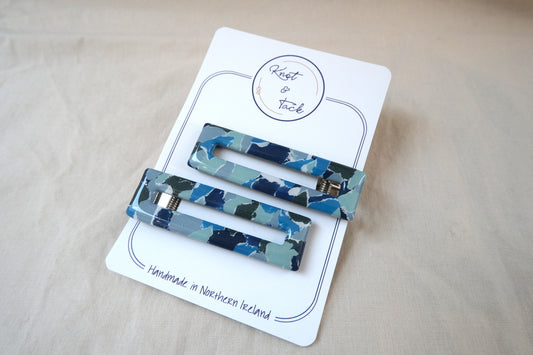 Blue Large Hairclips
