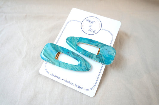 Ocean Blue Large Hairclips