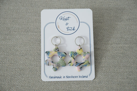 Pastel Marbled Flower Earrings