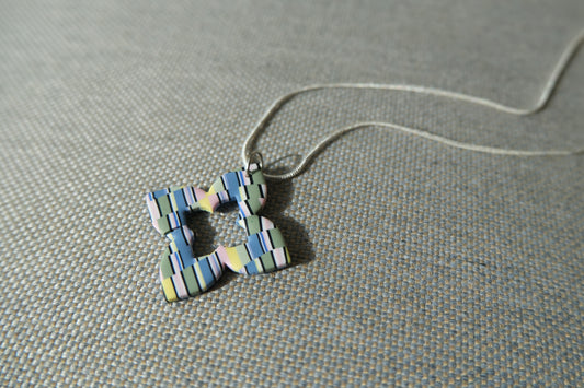 Pastel Checkered four-point Necklace