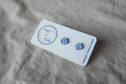 Periwinkle Purple Floral Stud Earrings