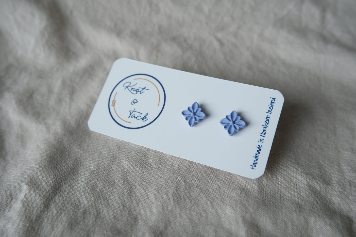 Periwinkle Purple Floral Stud Earrings