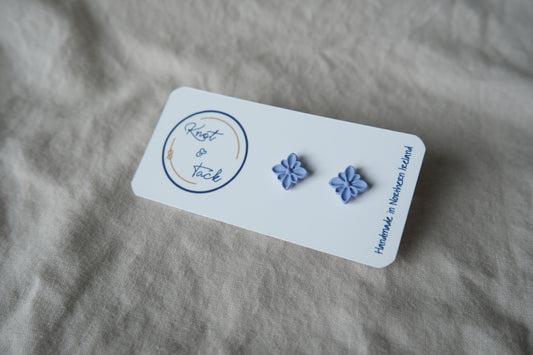 Periwinkle Purple Floral Stud Earrings