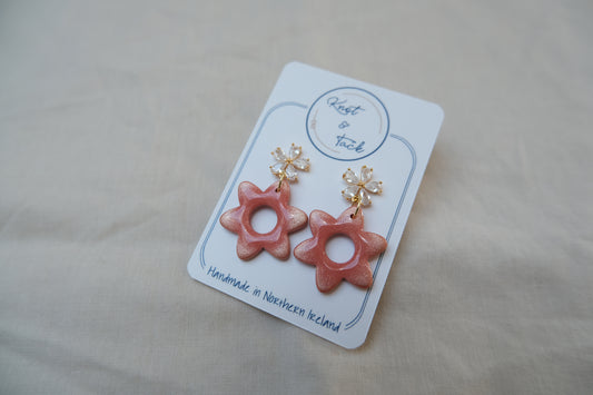 Pink Small Flower Earrings