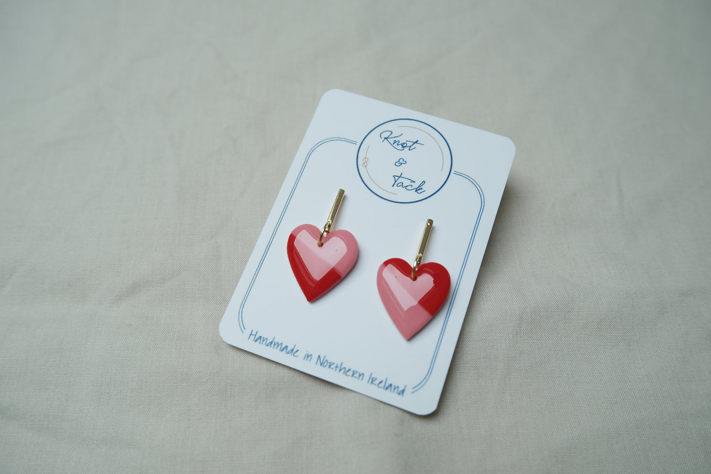 Pink & Red Heart Earrings