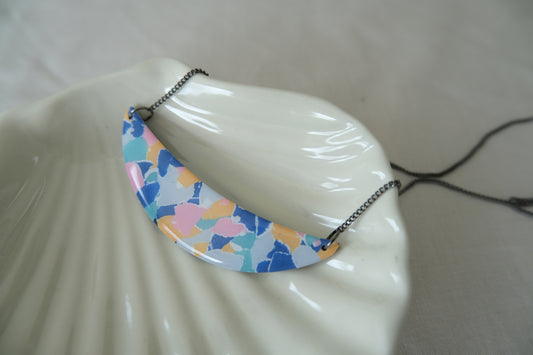Patchwork Half Moon Necklace